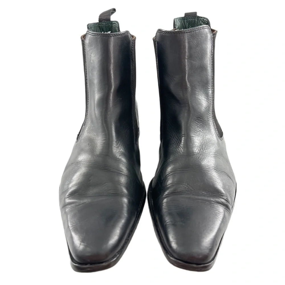 Kenneth Cole mens Chelsea boots size 11 black Italian leather dress pull on
